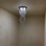 Candil Doble Espiral 5 Luces en Cristal Cortado 2 metros