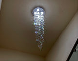 Candil Doble Espiral 5 Luces en Cristal Cortado 2 metros