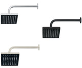 Regaderas Cuadradas de ABS 6" Disponible en Color Satín, Cromo y Negro Mate (Modelo a Elegir)