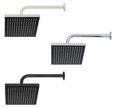 Regaderas Cuadradas de ABS 8" Disponible en Color Negro Mate, Cromo y Satin (Modelo a Elegir)