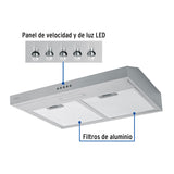 Campana Extractora de 60 cm para Pared en Acero Inoxidable