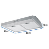 Campana Extractora de 60 cm para Pared en Acero Inoxidable