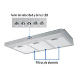 Campana Extractora 80 cm para Pared en Acero Inoxidable