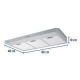 Campana Extractora 80 cm para Pared en Acero Inoxidable