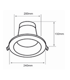 Plafón de Empotrar en Techo con Luz Atenuable de 20 W Acabado Blanco