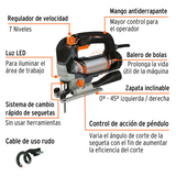 Sierra Caladora 750W 5.9 A Velocidad Variable, Industrial