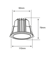 Plafón de Empotrar en Techo con Luz Atenuable de 13 W en Acabado Blanco