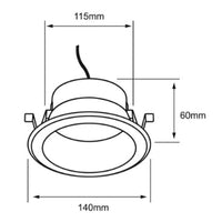 Plafón de Empotrar 20W en Acabado Negro con Diferentes Tipos de Luz (Modelo a Elegir)