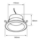 Plafón de Empotrar 20W en Acabado Negro con Diferentes Tipos de Luz (Modelo a Elegir)