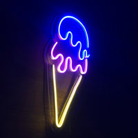 Letrero Led Neón en Forma de Nieve en Color Azul, Rosa y Amarillo