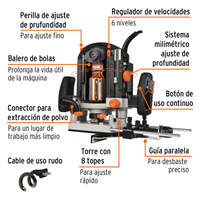 Router 1,800W, 2-1/2 HP Industrial