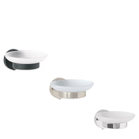 Jaboneras con Plato de Cristal Opalino Disponible en Color Cromo, Satin y Negro (Modelo a Elegir)
