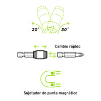 Adaptador Articulado de 90mm Magnético para Puntas