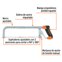 Arco 12" Ajustable de Solera para Segueta