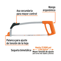 Arco 12" Tubular de Acero para Segueta