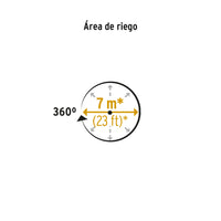 Aspesor Giratorio 3 Brazos, Chorro Fino, B/Plástica