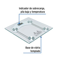 Báscula Digital para Baño 180 Kg con Base de Vidrio Templado