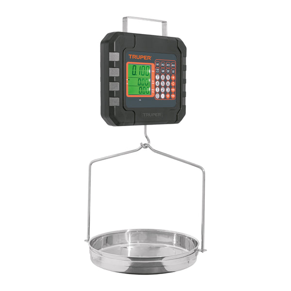 Báscula Electrónica Colgante, Recargable con Charola 40 kg