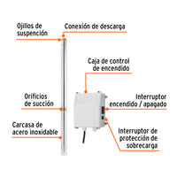 Bomba Sumergible Tipo Bala, 5-1/2 HP para Agua Limpia, 220V