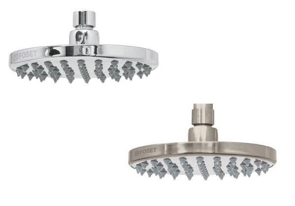 Cabeza de Regadera Plato Ancho 6" Disponible en Color Cromo y Satin (Modelo a Elegir)