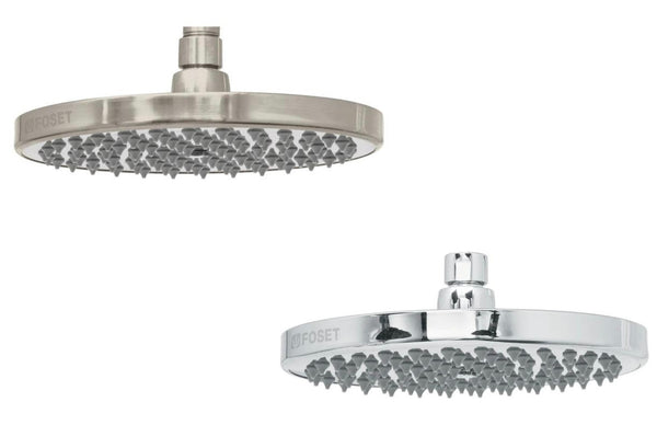 Cabeza de Regadera Plato Ancho 8" Disponible en Color Satin y Cromo (Modelo a Elegir)