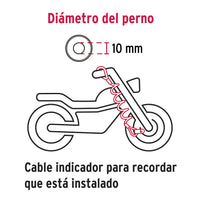 Candado para Disco de Motocicleta, Perno de 10 mm Hermex
