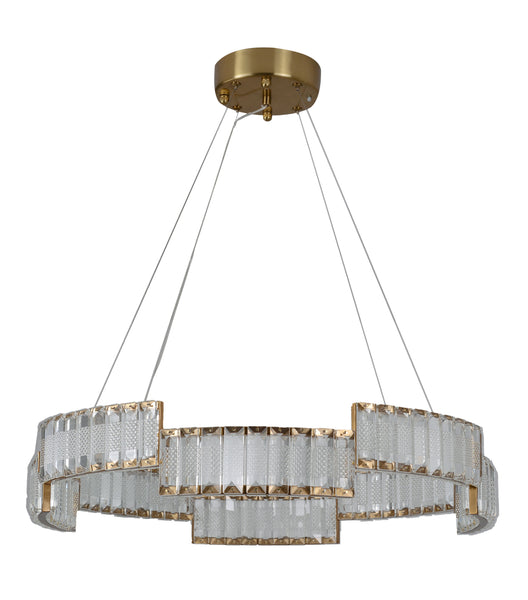 Candil Colgante de Lujo en Acabado Dorado con Cristal Transparente