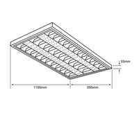 Gabinete de Interior para Sobreponer en Techo  de Luz Neutra 48W Acabado Blanco