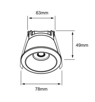 Lámpara para Empotrar en Techo  de 4W en Luz Cálida Acabado Blanco/Cromo