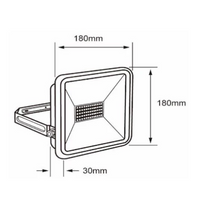 Reflector Led de Uso Exterior en Luz Cálida de 50 W en Acabado Negro