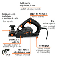 Cepillo Eléctrico 3-1/4" 720W Industrial