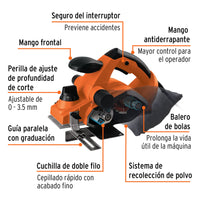 Cepillo Eléctrico 3-1/4” 850W Profesional