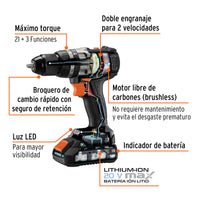 Combo Rotomartillo y Destornillador de Impacto Inalámbricos con Accesorios, 20V