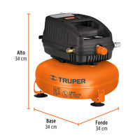 Compresor de Aire Libre de Aceite 12L en Color Naranja con Negro