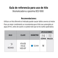 Desbrozadora Eléctrica 1000W Mango "D", "14" Corte