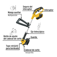 Desbrozadora Inálambrica 20V, 1 Batería 2Ah, 1 Carg.