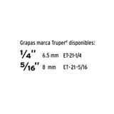 Engrapadora Tipo Pistola para 1/4" y 5/16" con 200 Grapas