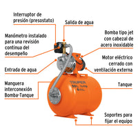 Equipo Hidroneumático 50L, Bomba Jet 1/2 HP