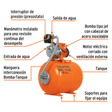 Equipo Hidroneumático 50L, Bomba Jet 1/2 HP