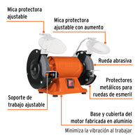 Esmeril de Banco de 5" de 1/4 HP