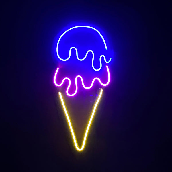 Letrero Led Neón en Forma de Nieve en Color Azul, Rosa y Amarillo