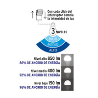 Foco LED Tipo Bulbo con 3 Niveles de Iluminación