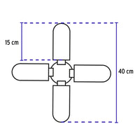 Foco LED Tipo Ventilador de 40W con 4 Aspas Ajustables