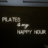 Letrero Led Neon Pilates en Acabado Acrílico Transparente con Luz Cálida