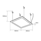 Panel Led Inteligente para Empotrar o Suspender en Techo de 40 W Atenuable Acabado Blanco