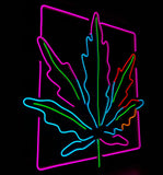 Letrero Led en Forma de Hoja en Luz Rosa, Azul Hielo, Roja, Verde y Amarillo Dorado