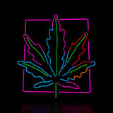 Letrero Led en Forma de Hoja en Luz Rosa, Azul Hielo, Roja, Verde y Amarillo Dorado