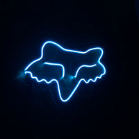 Letrero Led Neón con Logotipo de Fox en Luz Azul Hielo
