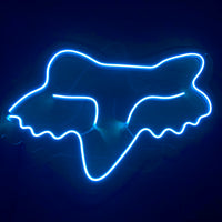 Letrero Led Neón con Logotipo de Fox en Luz Azul Hielo