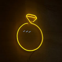Letrero Led Neón en Forma de Anillo en Luz Amarillo Dorado